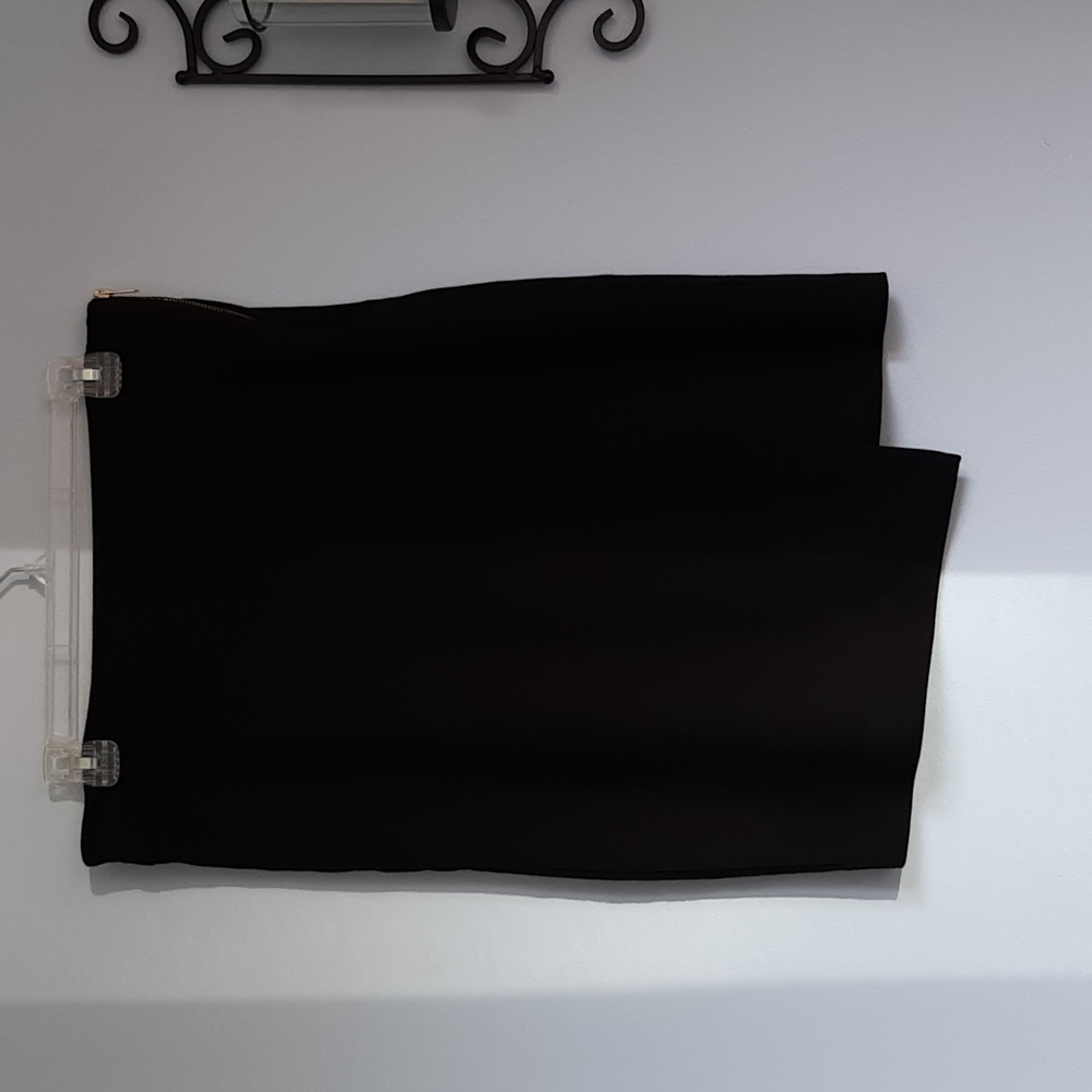 Black Faux Wrap Skirt